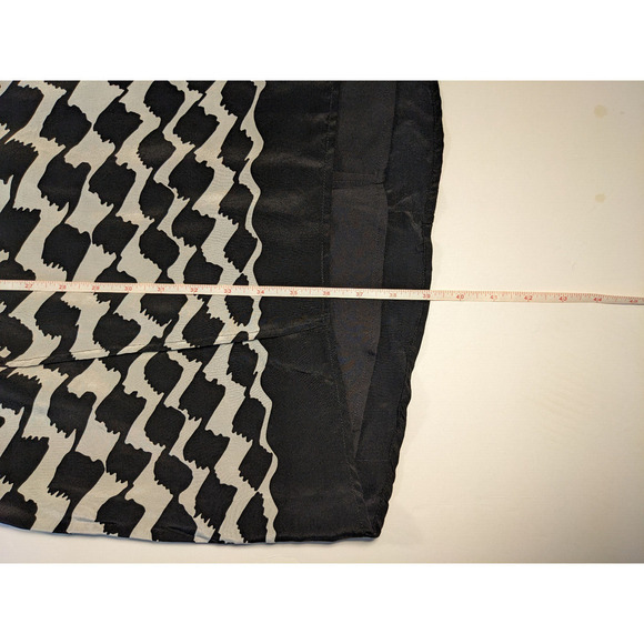 Derek Lam 10 Crosby Silk Shift Dress Black Cream Abstract Print 10 V-neck Lined - Picture 7 of 9